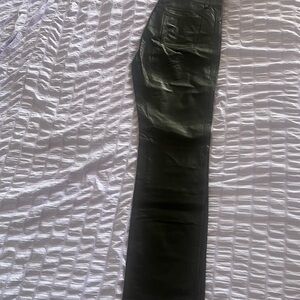 Barbara Bui Midnight Black original Leather Trousers woman, men  size L long 34